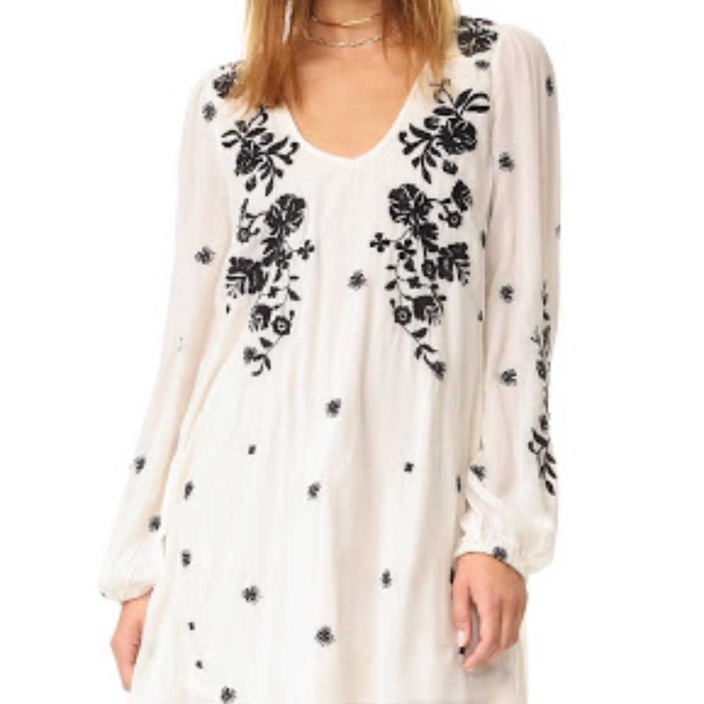 Free people oxford embroidered shift dress